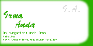 irma anda business card